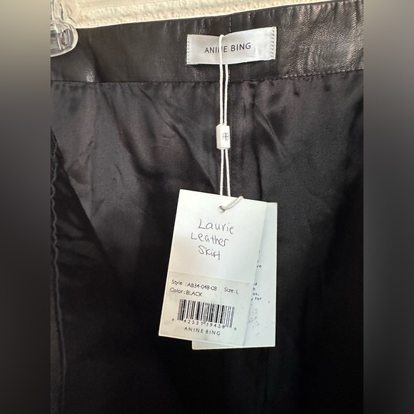 Anine Bing Black Leather Laurie Skirt Size L NWT - Picture 7 of 8